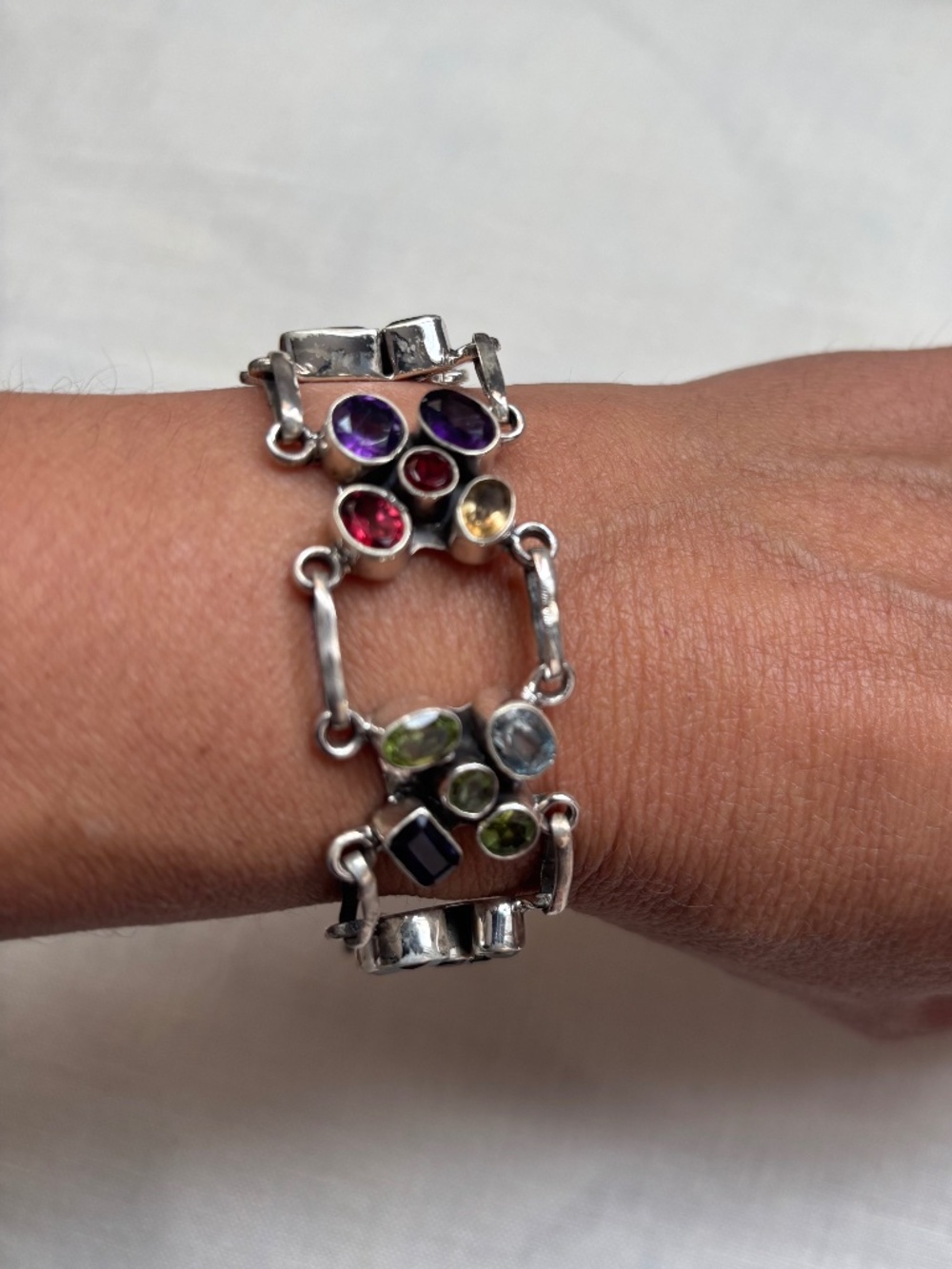 New Semi Precious Stone and Sterling Silver Bracelet